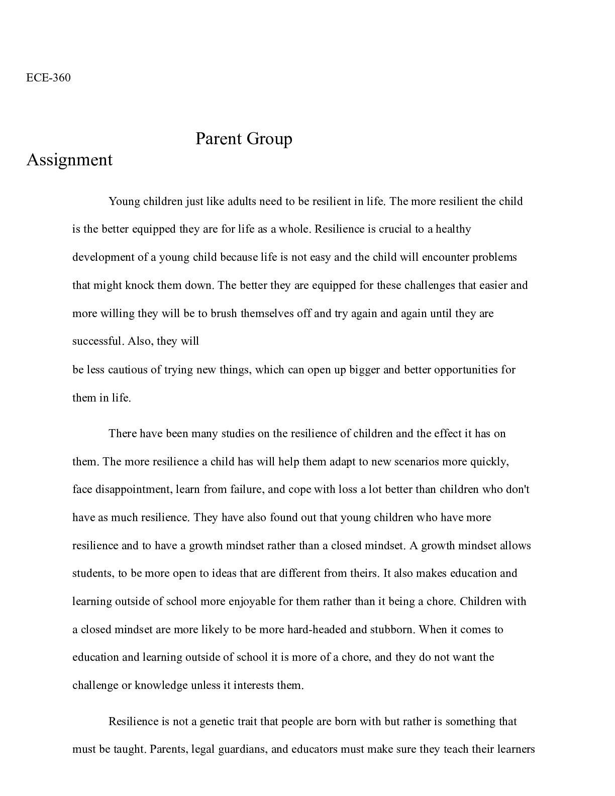 Preview image of Parent_Group_Assignment.docx(1)  ECE-360                                       Parent Grou document